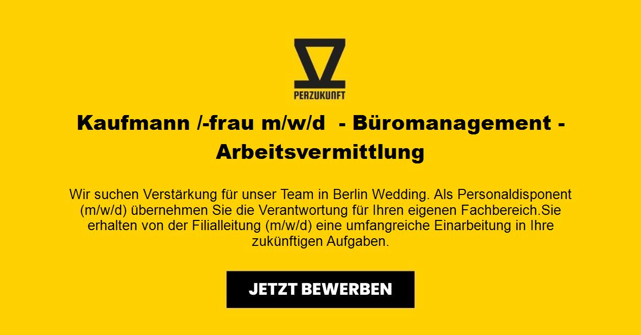 Kaufmann /-frau (m/w/d) Büromanagement Arbeitsvermittlung