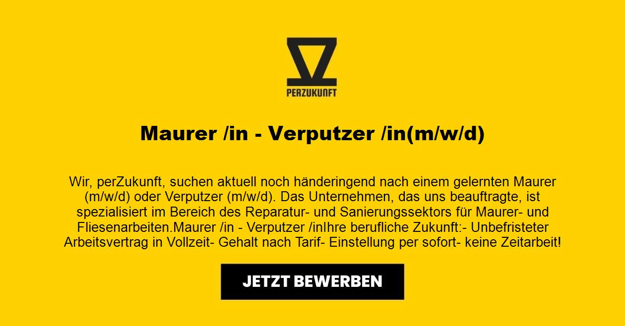 Maurer/Verputzer/in (m/w/d) Reparatur- und Sanierungssektors