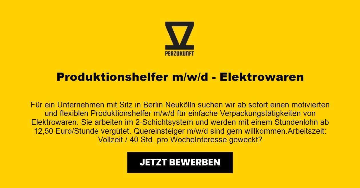 Produktionshelfer m/w/d - Elektrowaren in Neukölln