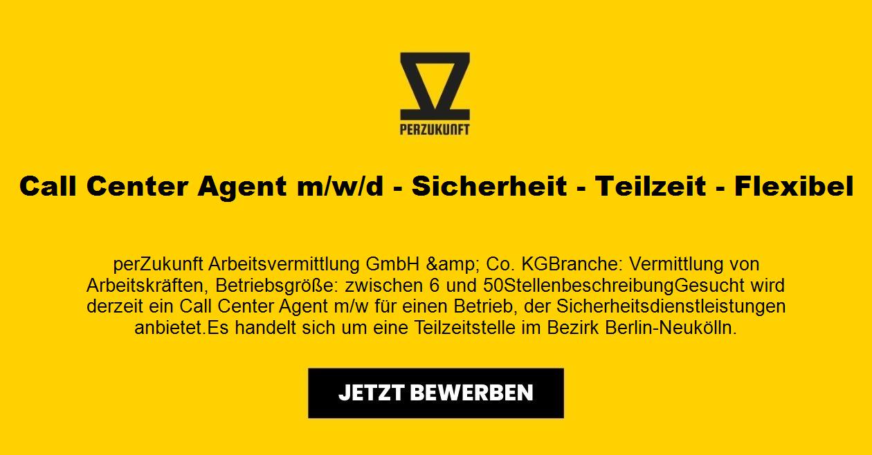 Call Center Agent (m/w/d) - Sicherheit - Teilzeit - Flexibel