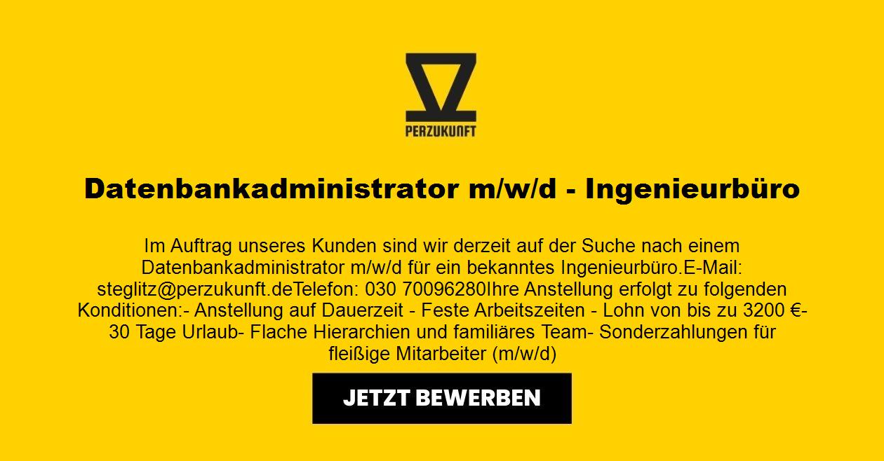Datenbankadministrator m/w/d - Ingenieurbüro - 7812,50 €