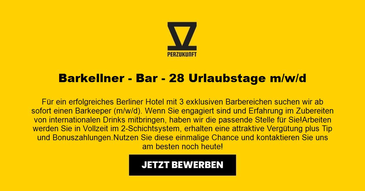Barkellner gesucht - Berliner Bar - 28 Urlaubstage (m/w/d)
