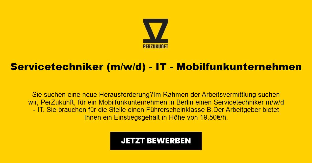 Servicetechniker m/w/d IT Mobilfunkunternehmen - 54,46 Euro
