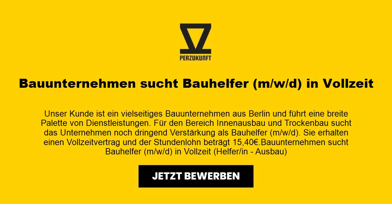 Bauunternehmen sucht Bauhelfer/in (m/w/d)