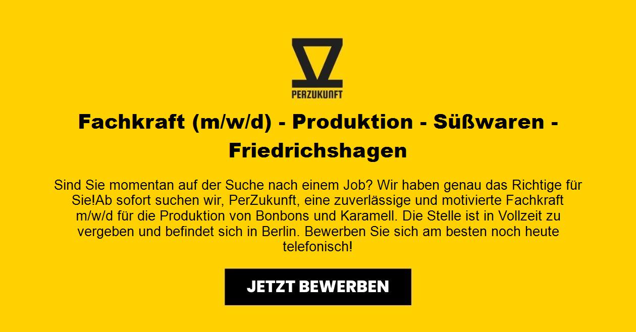 Produktionshelfer m/w/d - Süßwaren - Friedrichshagen