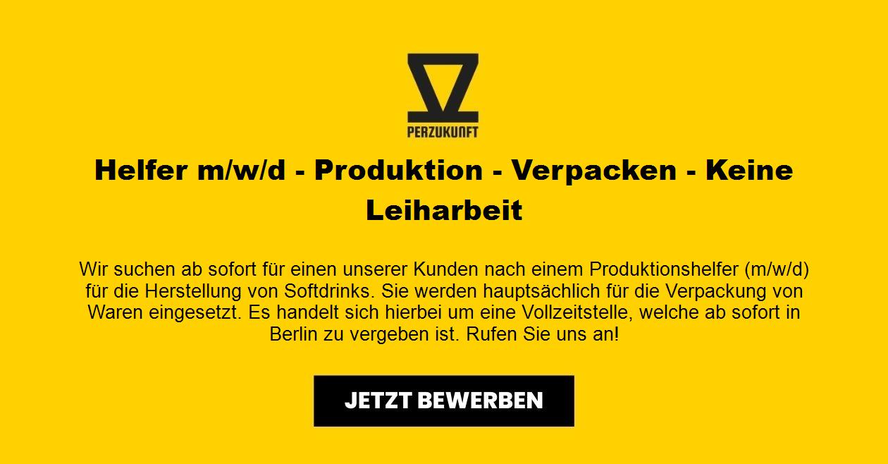 Helfer m/w/d - Produktion - Verpacken - Keine Leiharbeit