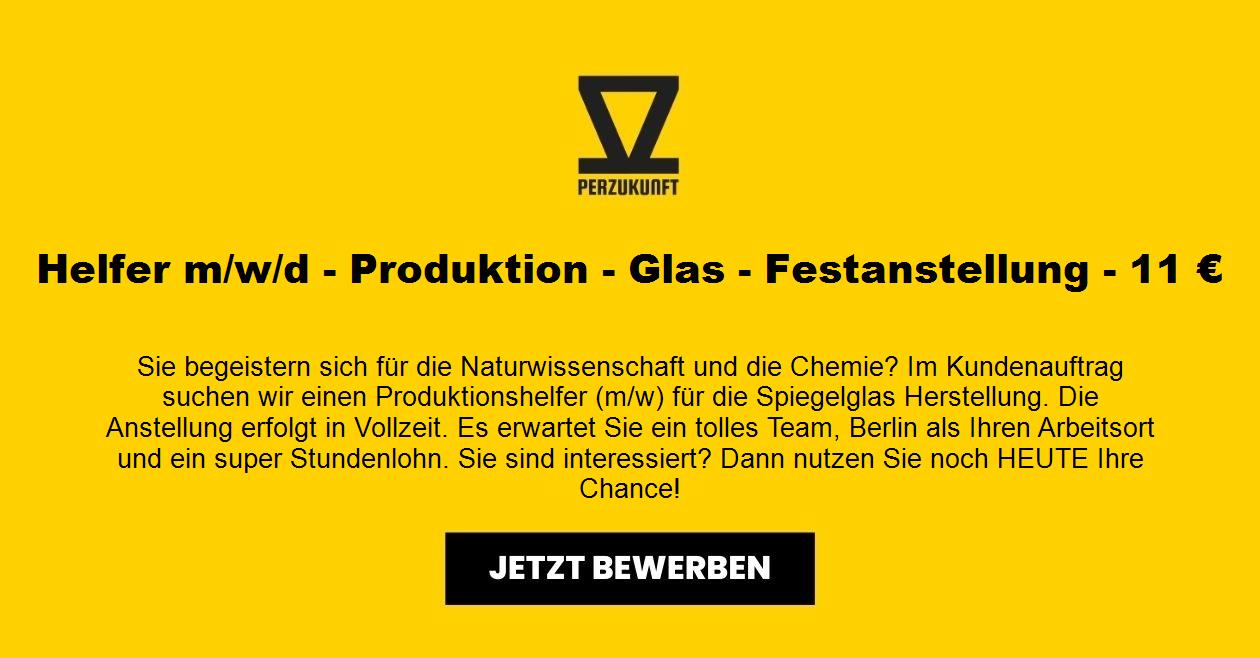 Helfer m/w/d - Produktion - Glas - Festanstellung - 2100EUR