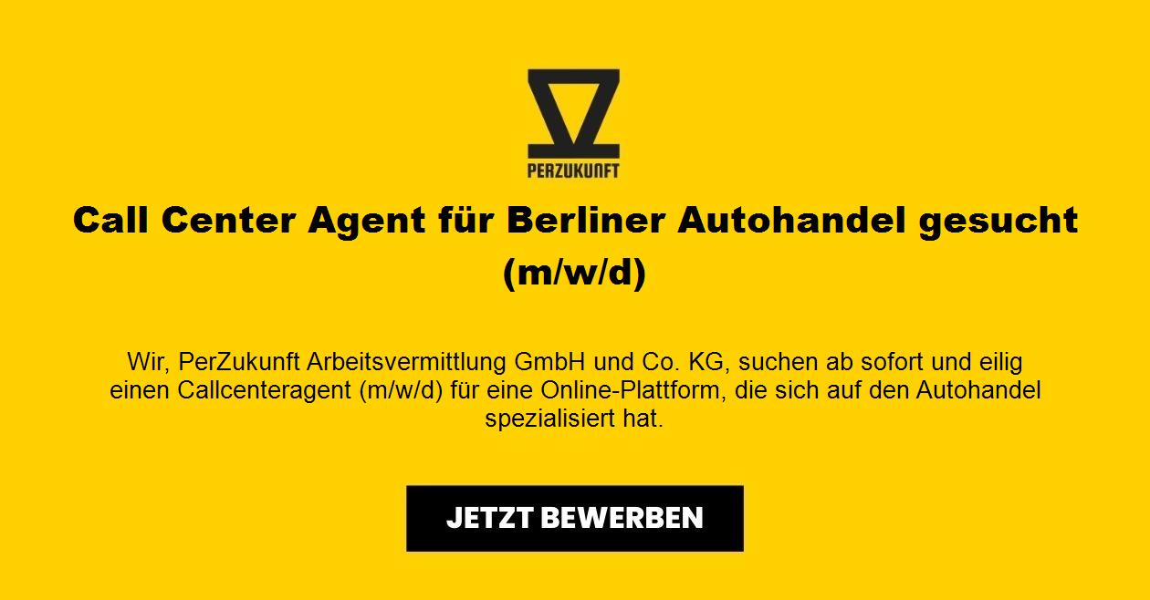 Call Center Agent für Berliner Autohandel gesucht (m/w/d)