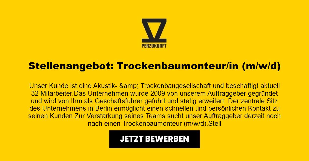Trockenbaumonteur/in (m/w/d) für Berlin Festanstellung