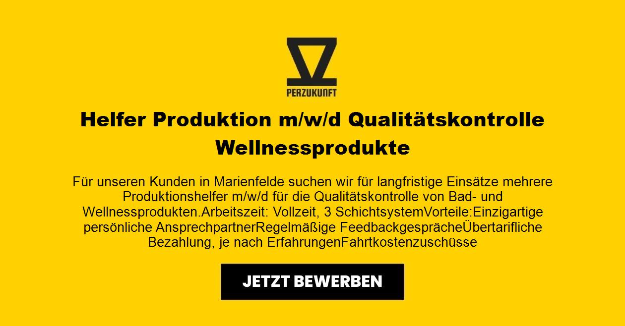Helfer Produktion m/w/d Qualitätskontrolle Wellnessprodukte