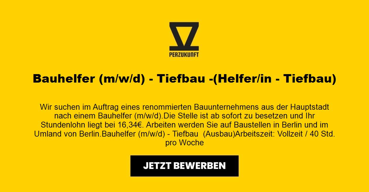 Bauhelfer (m/w/d) - Tiefbau -(Helfer/in - Tiefbau)