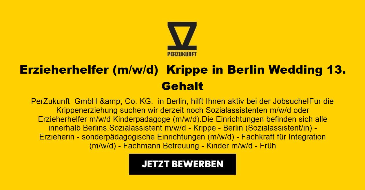 Erzieherhelfer (m/w/d)  Krippe - Berlin Wedding 13. Gehalt