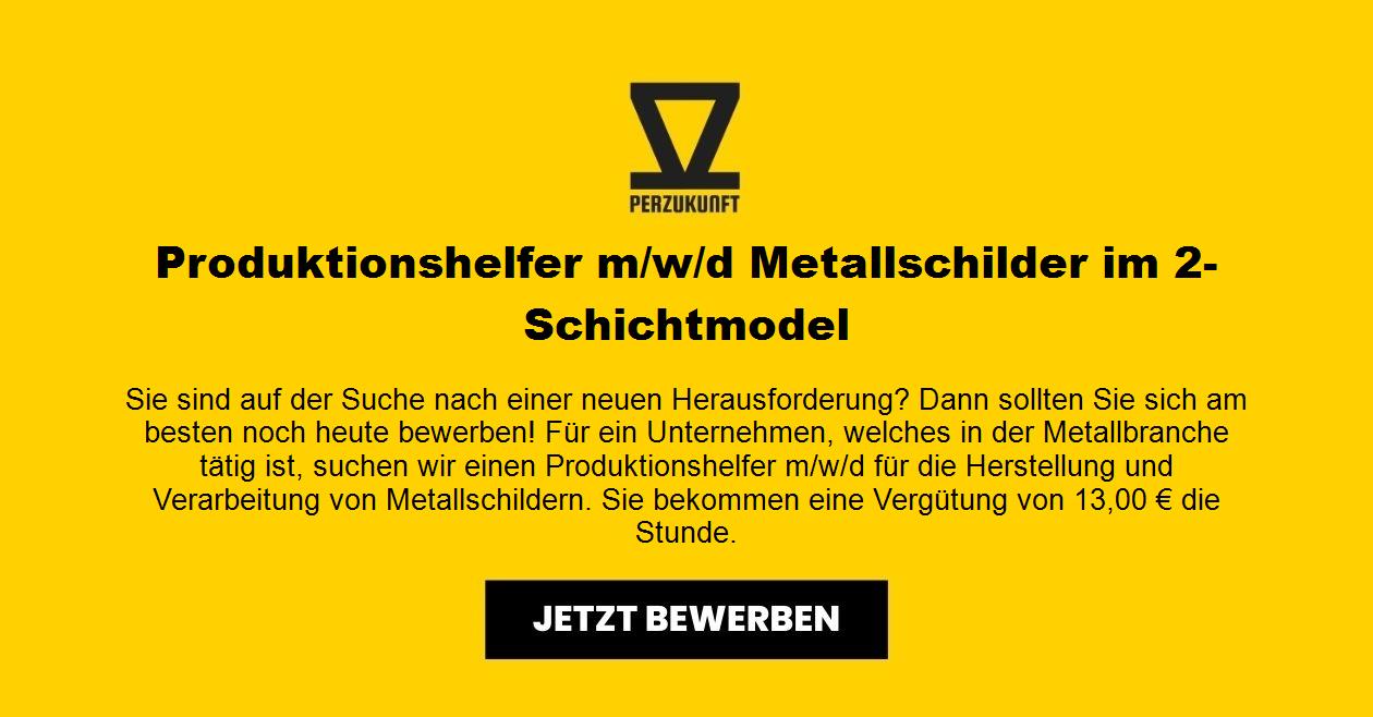 Produktionshelfer m/w/d - Metallschilder im 2- Schichtmodel