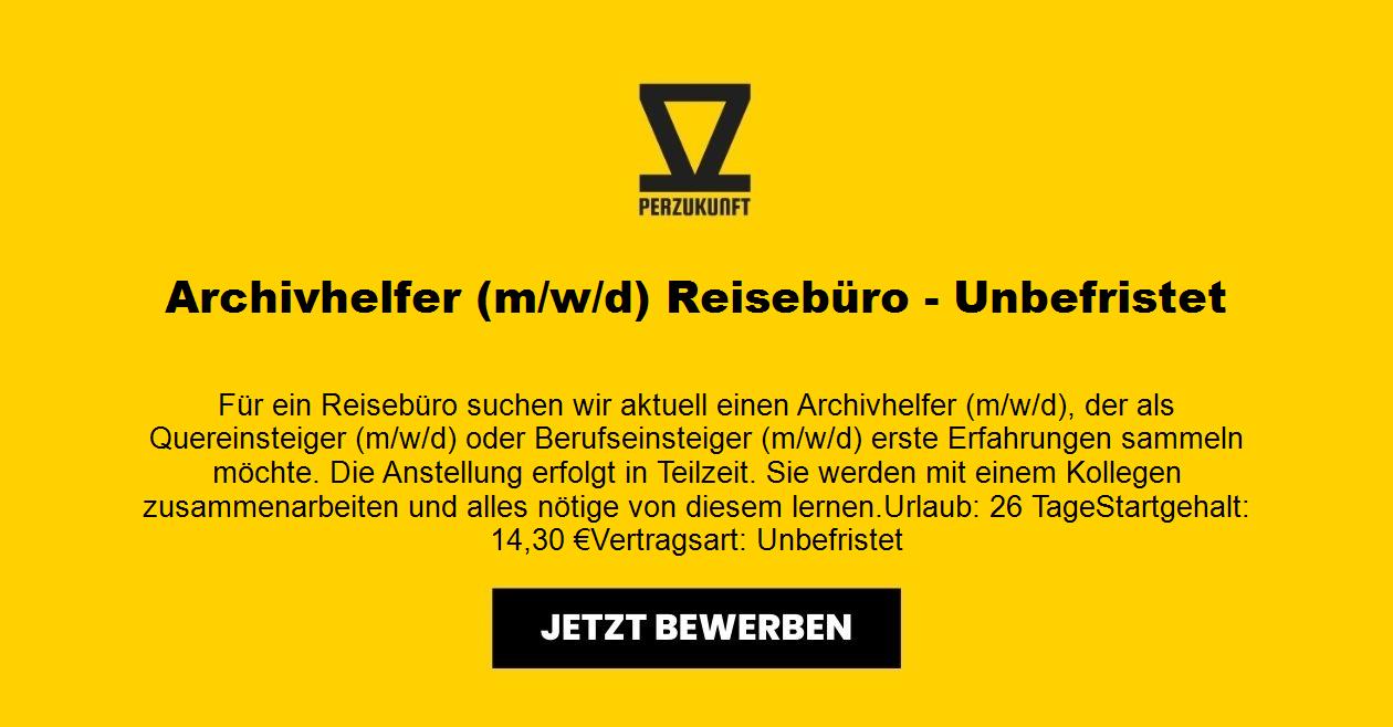 Archivhelfer (m/w/d) Reisebüro - Unbefristet