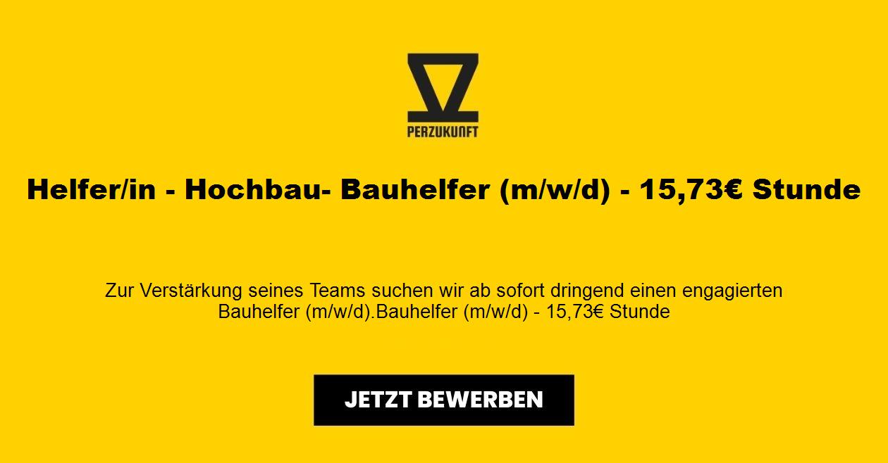 Bauhelfer Hochbau (m/w/d) - 26,28€ Stunde in Vollzeit