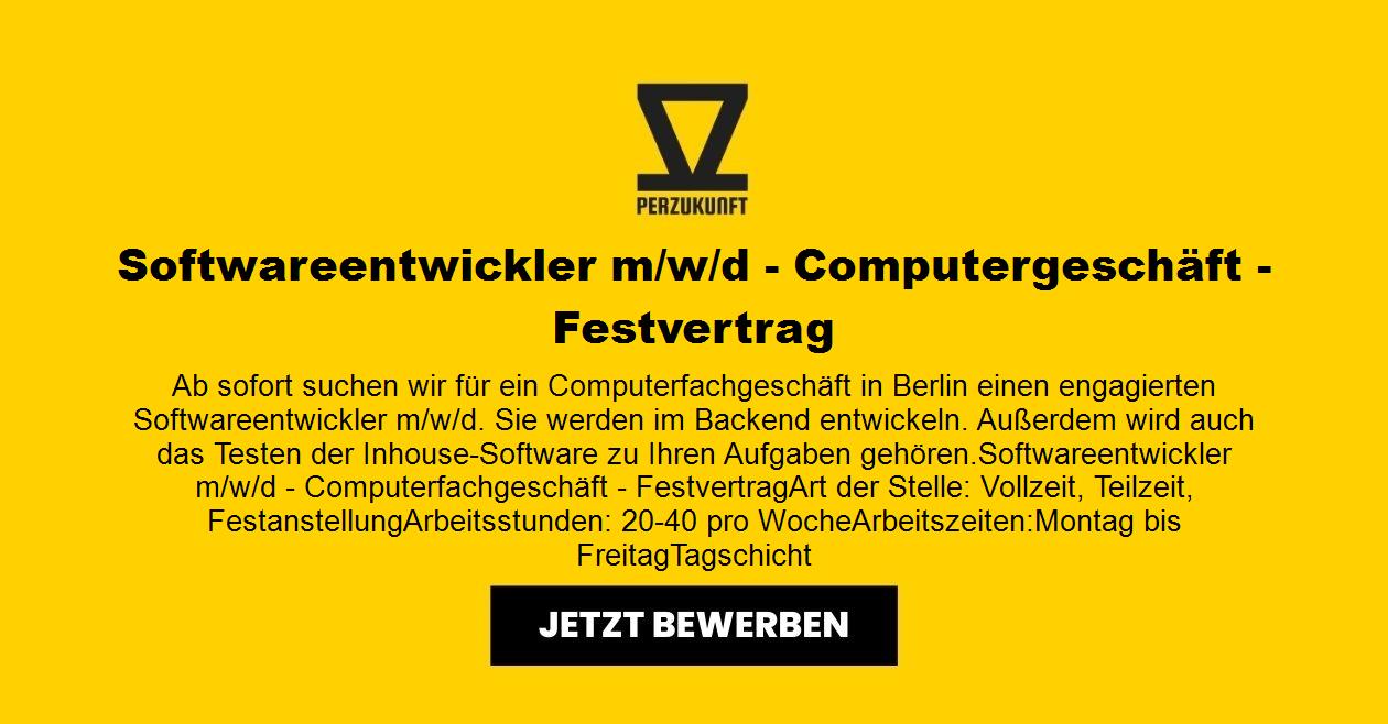 Softwareentwickler m/w/d - Computergeschäft - Festvertrag