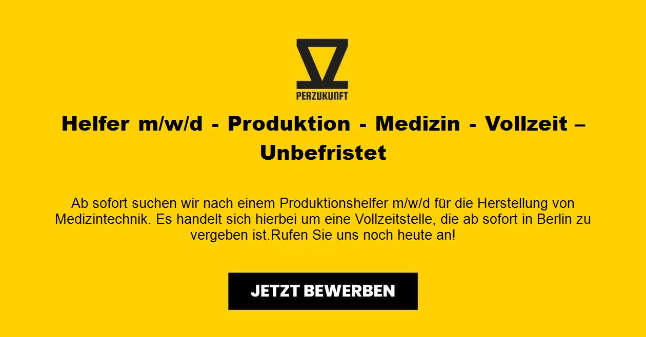 Helfer m/w/d - Produktion - Medizin - Vollzeit – Unbefristet