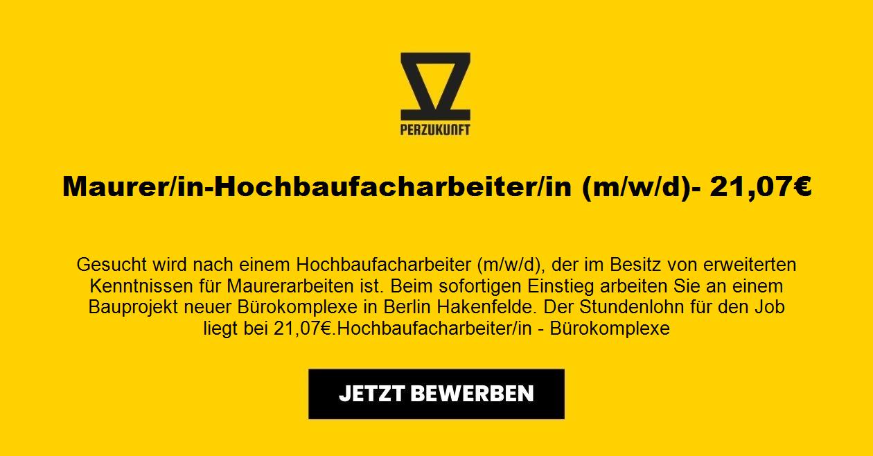 Maurer/in-Hochbaufacharbeiter/in (m/w/d)- 35,21€