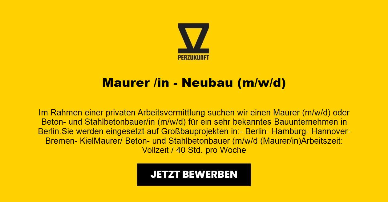 Maurer /in - Neubau (m/w/d)