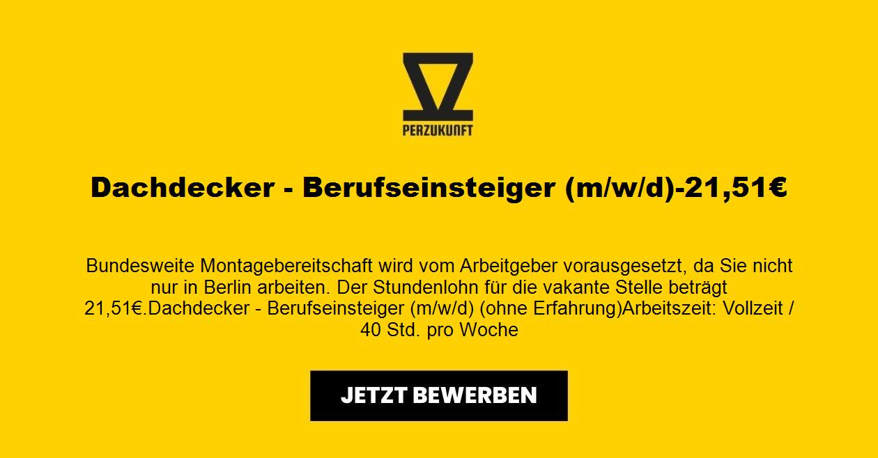 Dachdecker - Berufseinsteiger (m/w/d) - 35,95 EUR