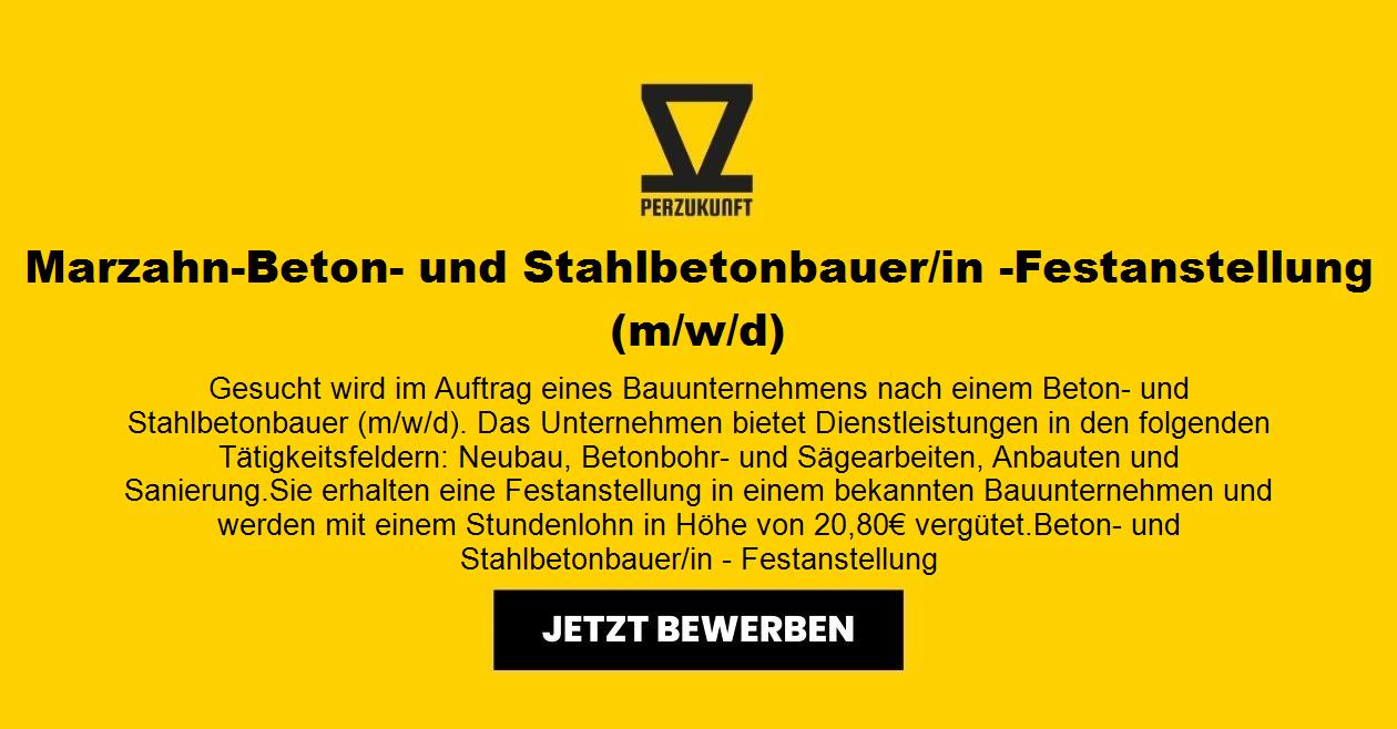 Stahlbetonbauer/in (m/w/d) - Vergütung 34,76 Euro/h