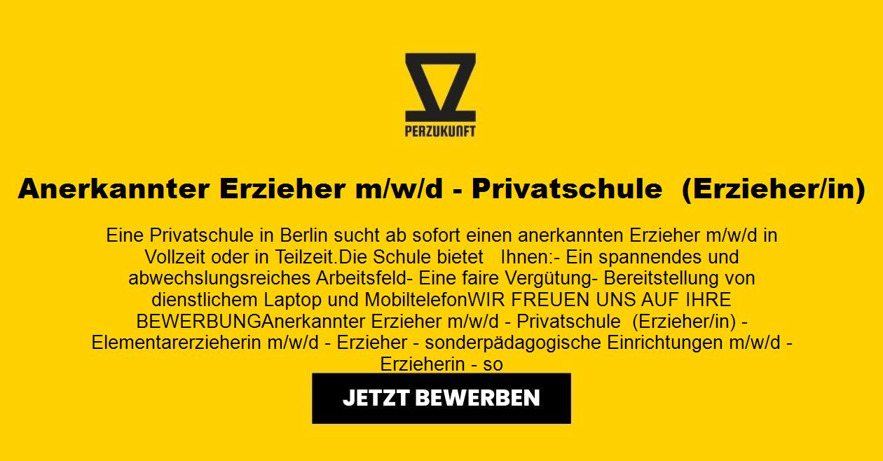 Anerkannter Erzieher m/w/d - Privatschule in Teilzeit
