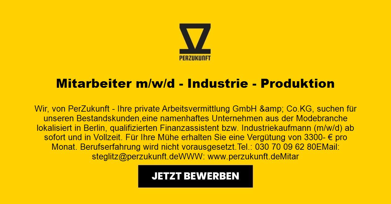 Mitarbeiter (m/w/d) - Industrie - Produktion