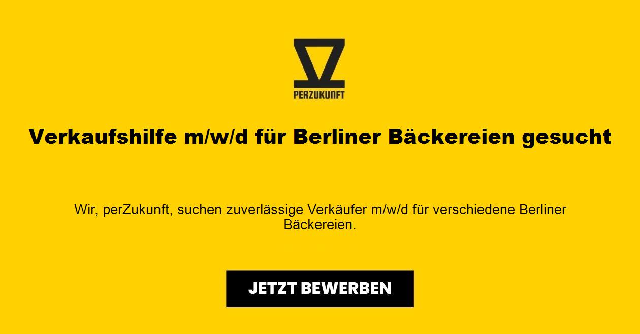 Verkaufshilfe m/w/d für Berliner Bäckereien gesucht