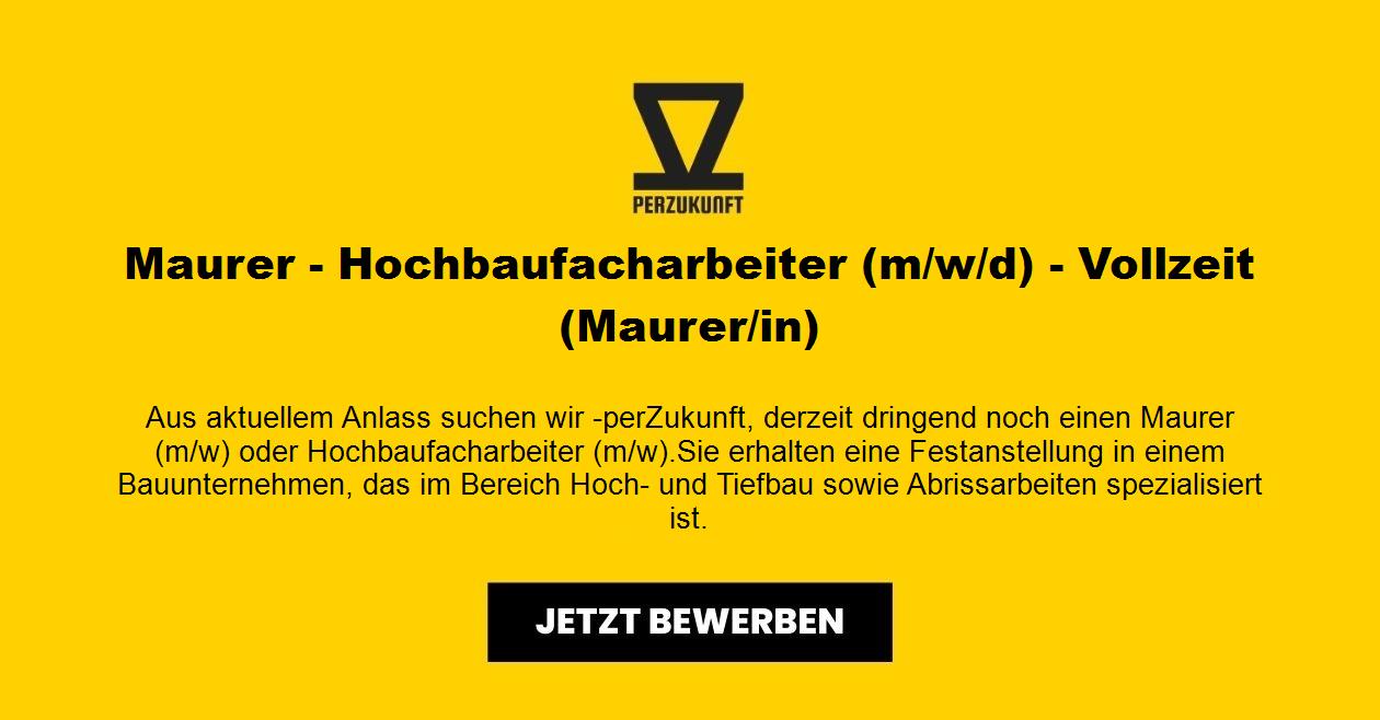 Maurer/in - Hochbaufacharbeiter/in (m/w/d) - Vollzeit