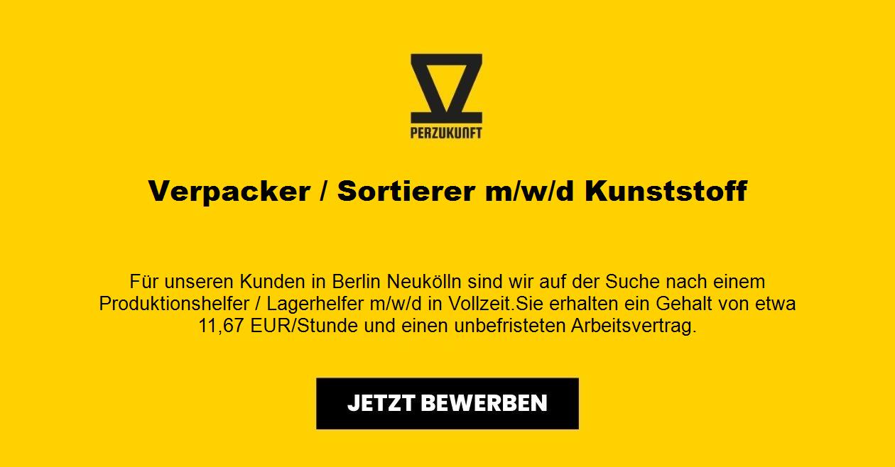 Verpacker/in / Sortierer/in (m/w/d) Kunststoff 3676,41 EUR