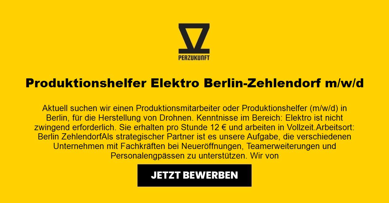 Produktionshelfer (m/w/d) -Elektro Zehlendorf  13EUR