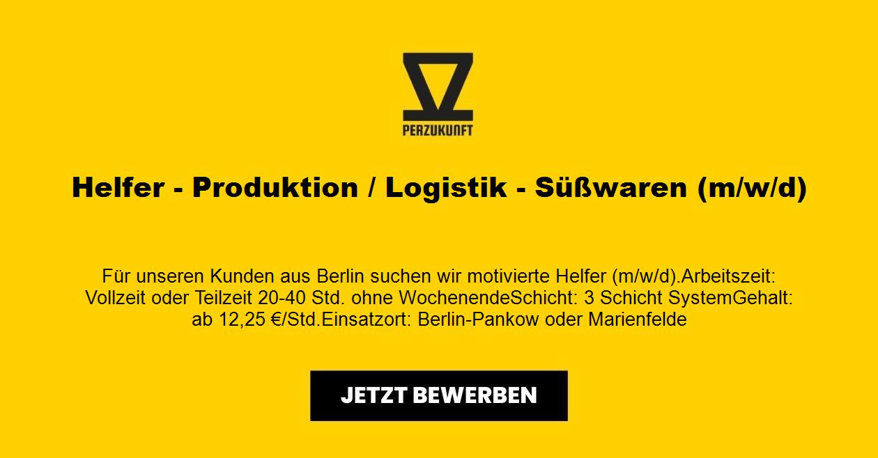 Helfer - Produktion / Logistik - Süßwaren (m/w/d) ab 21,73 EUR