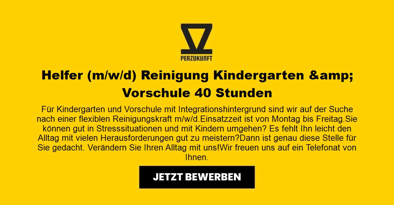 Helfer (m/w/d) Reinigung Kindergarten &amp; Vorschule 40 Stunden