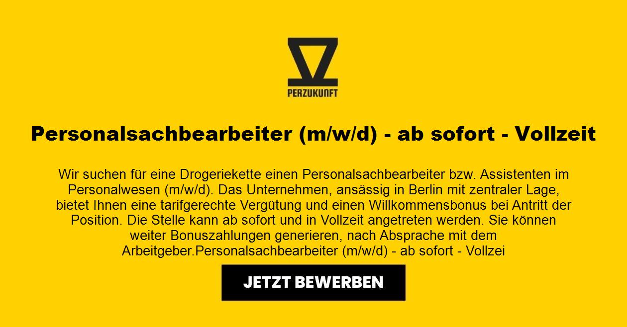 Personalsachbearbeiter (m/w/d) - ab sofort - 20,34 EUR