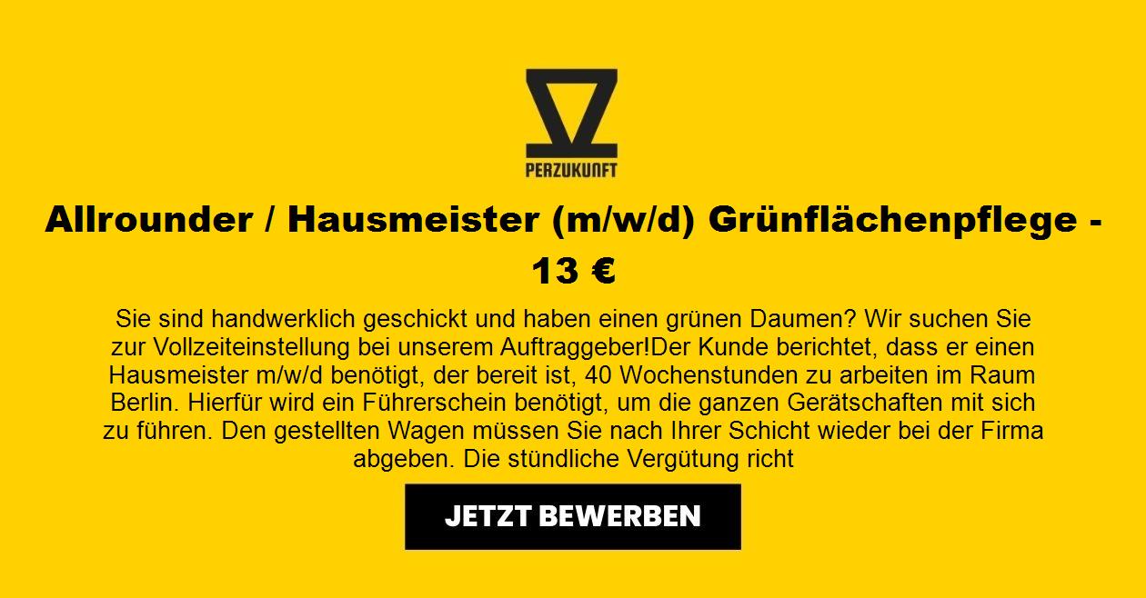 Allrounder / Hausmeister m/w/d Grünflächenpflege - 13 Euro