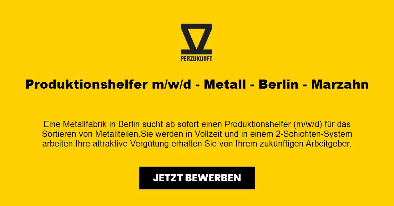 Produktionshelfer m/w/d - Metall - Berlin - Marzahn