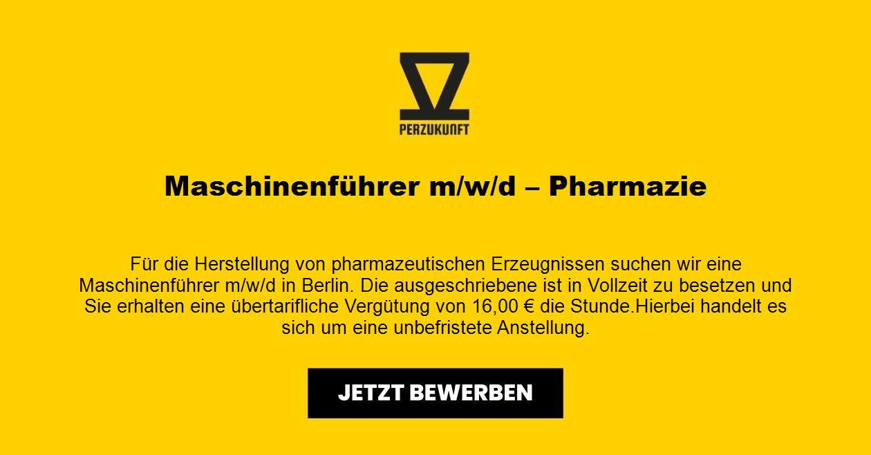 Maschinenführer/in m/w/d – Pharmazie 25,07 EUR