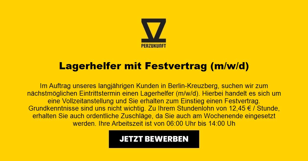Lagerhelfer mit Festvertrag (m/w/d) 34,76 Euro pro Stunde