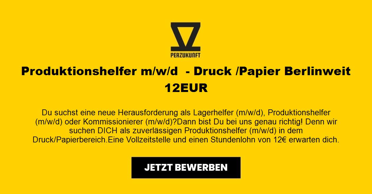 Produktionshelfer/in (m/w/d)  - Druck /Papier 23,44 EUR