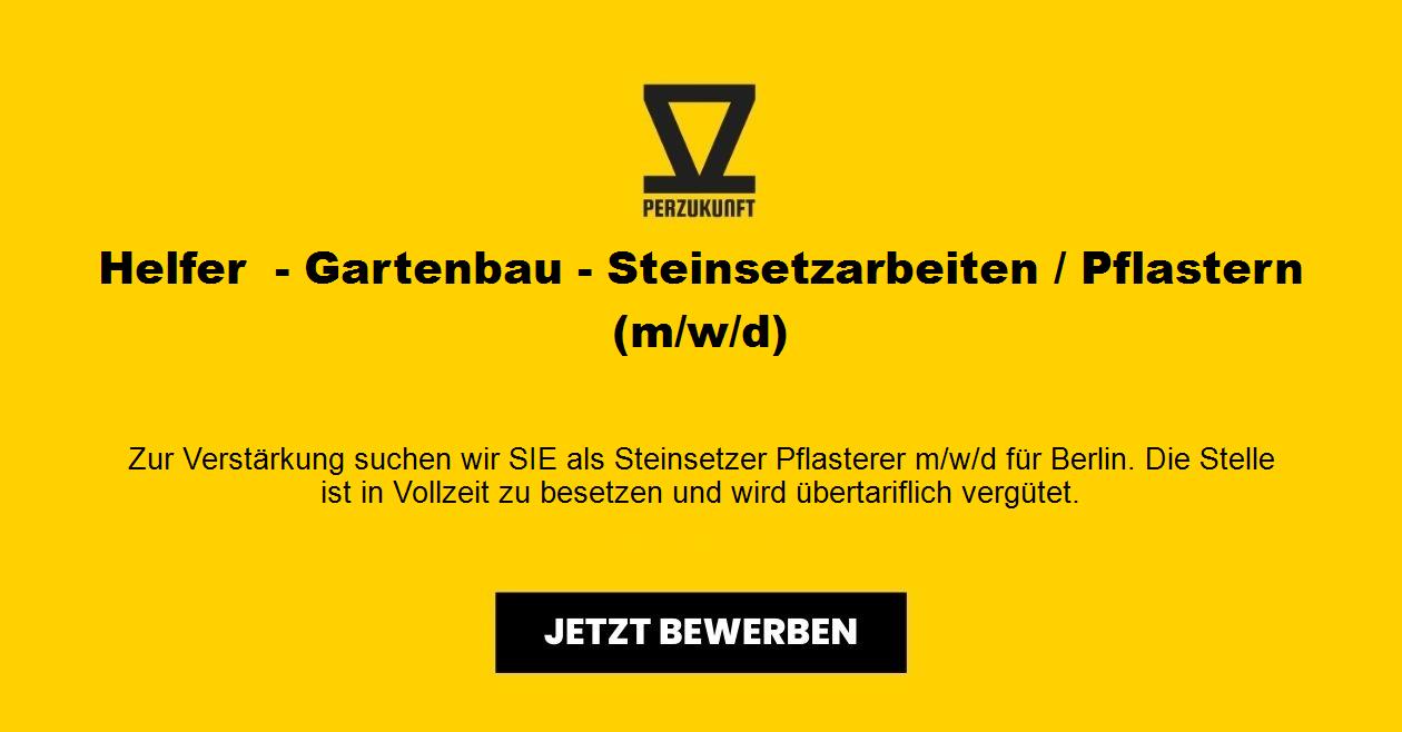 Helfer/in - Gartenbau - Steinsetzarbeiten/ Pflastern (m/w/d)