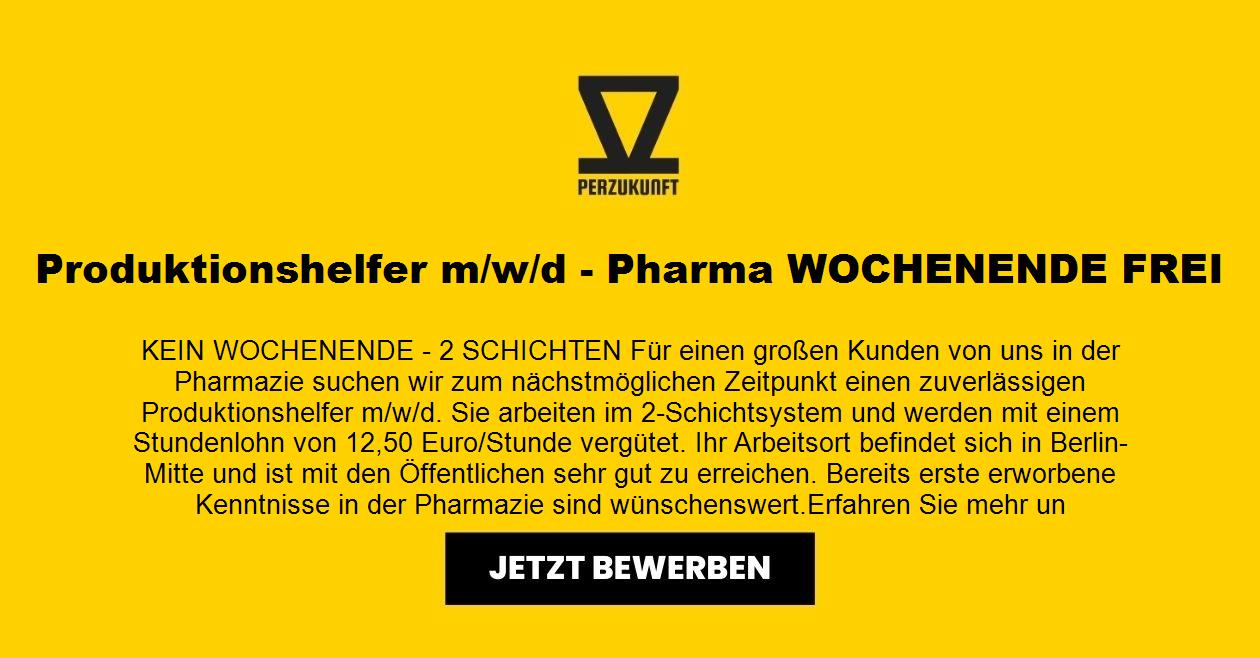 Produktionshelfer (m/w/d) - Pharma - WOCHENENDE FREI