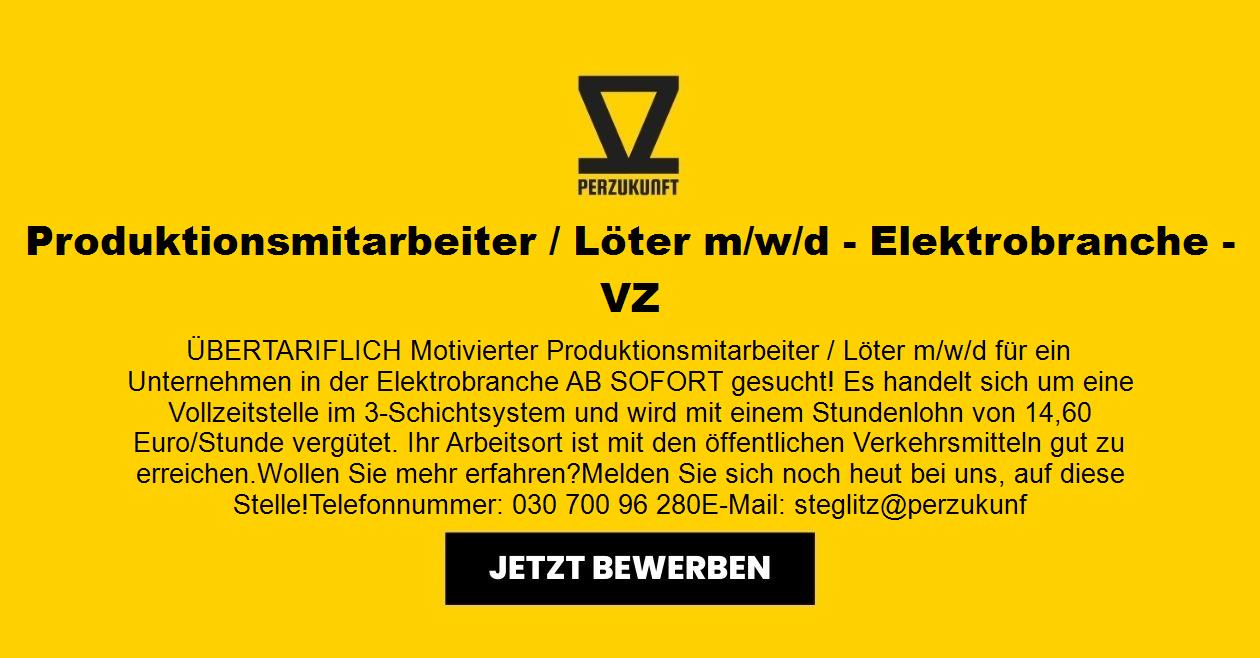 Produktionsmitarbeiter / Löter m/w/d - Elektrobranche - VZ