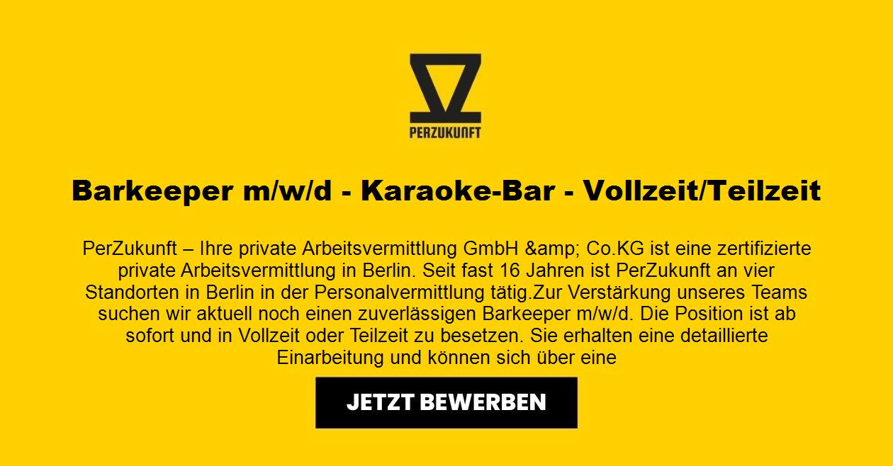Barkeeper m/w/d - Karaoke-Bar - in Voll- oder Teilzeit