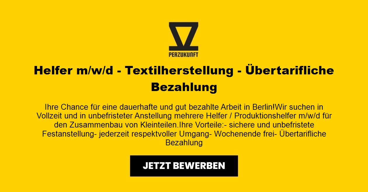 Helfer/in (m/w/d) - Textilherstellung - gute Bezahlung