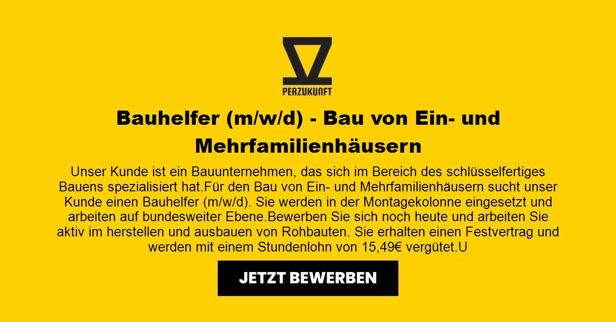 Bauhelfer/In (M/W/D) - Bau Von Ein- Und Mehrfamilienhäusern | PerZukunft