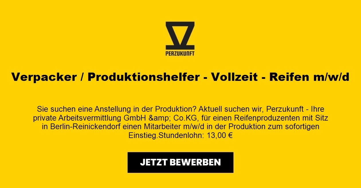 Verpacker / Produktionshelfer - Vollzeit - Reifen m/w/d