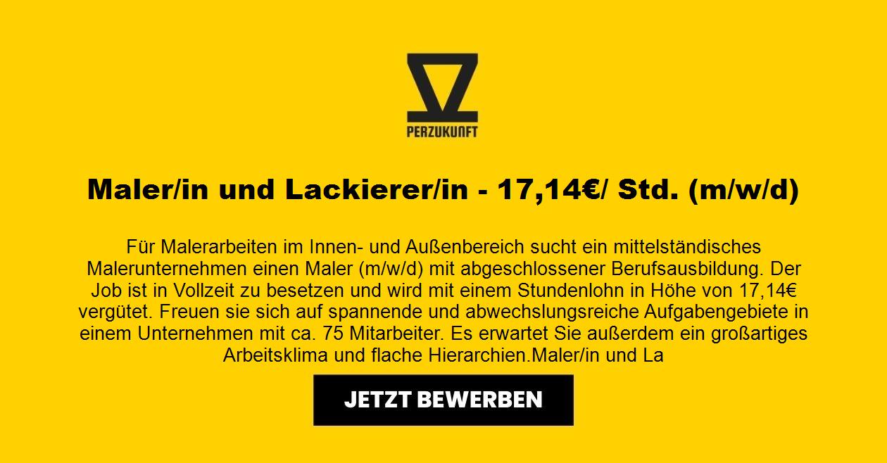 Maler/in und Lackierer/in - 28,65€/ Std. (m/w/d)