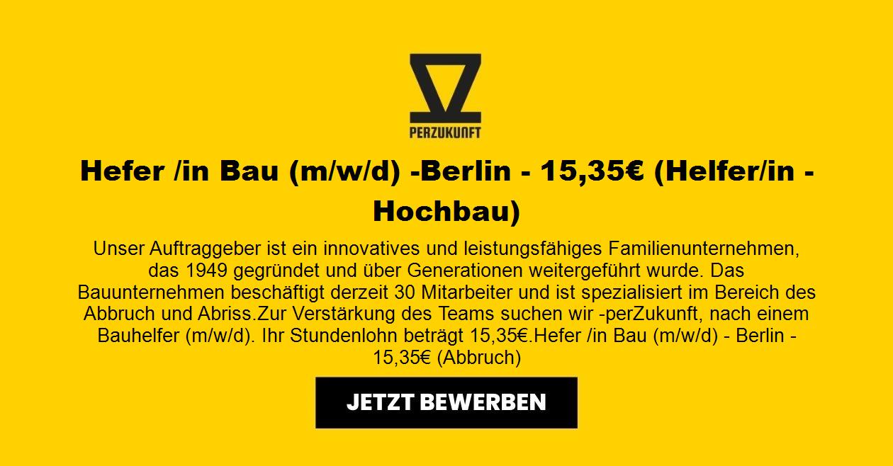Bauhelfer/in (m/w/d) -Berlin - 25,65€ (Hochbau)