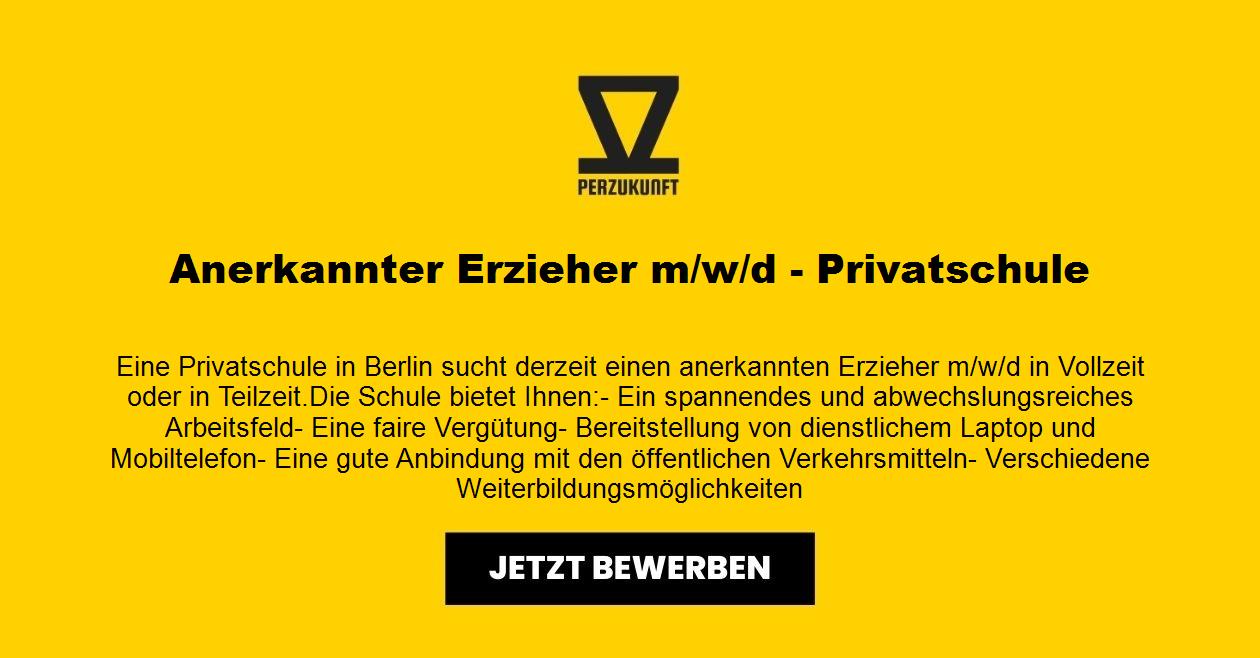 Anerkannter Erzieher m/w/d - Privatschule
