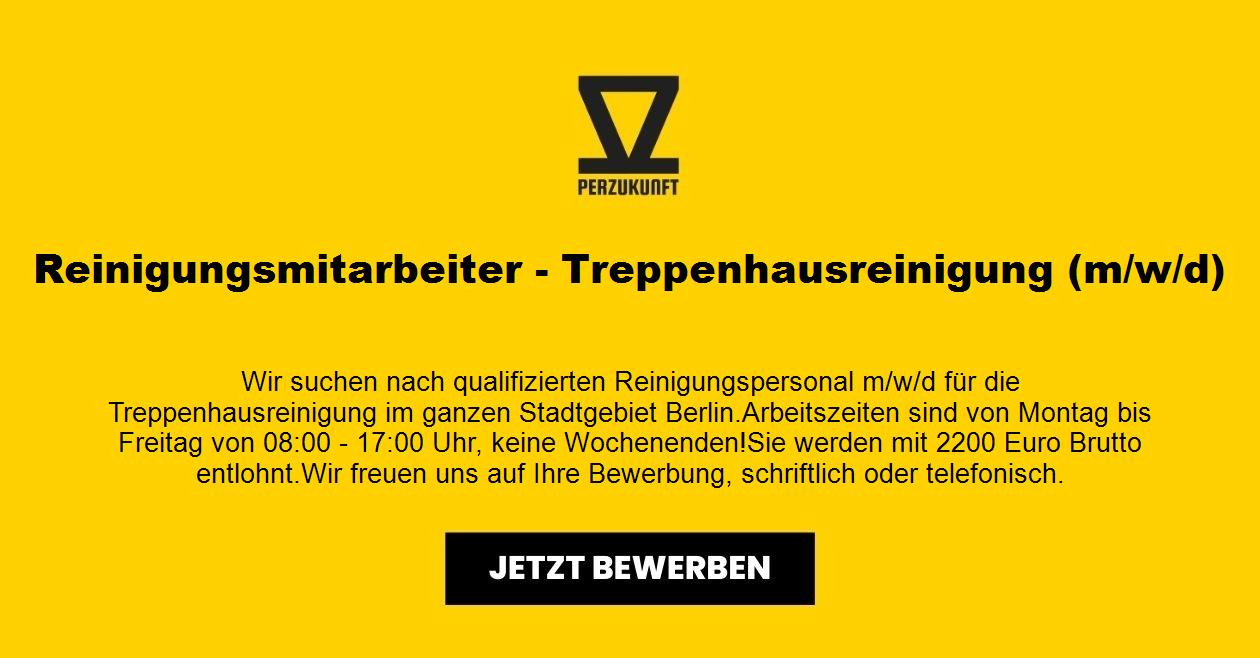 Reinigungsmitarbeiter - Treppenhaus (m/w/d) MO-FR 2200€